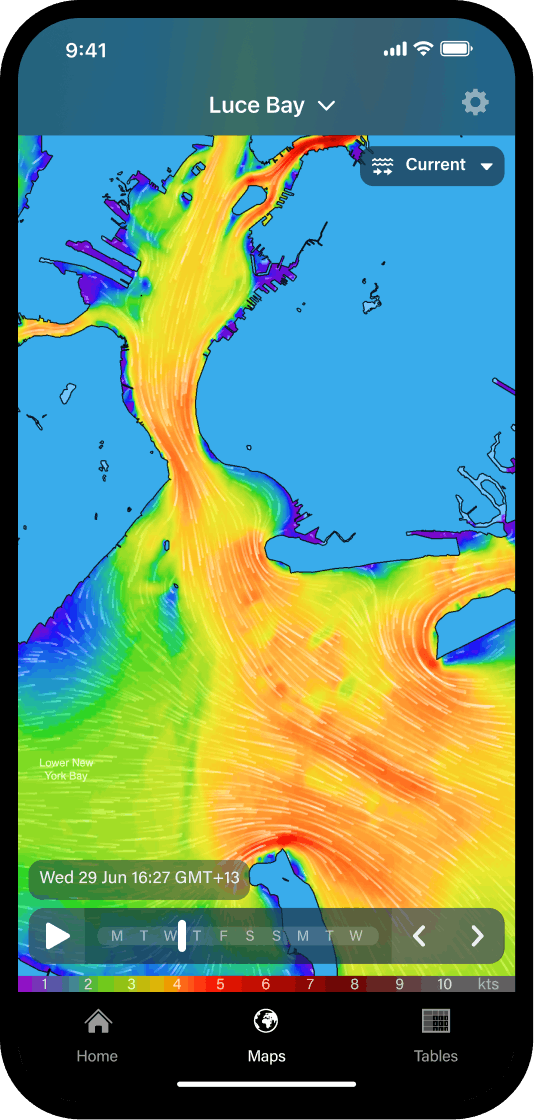 PredictCurrent app current map screen